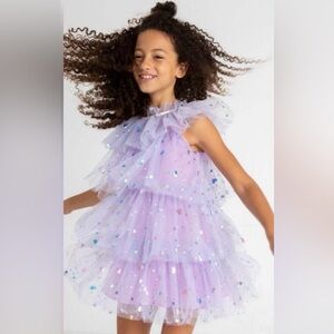 Foil Hearts Tulle Dress